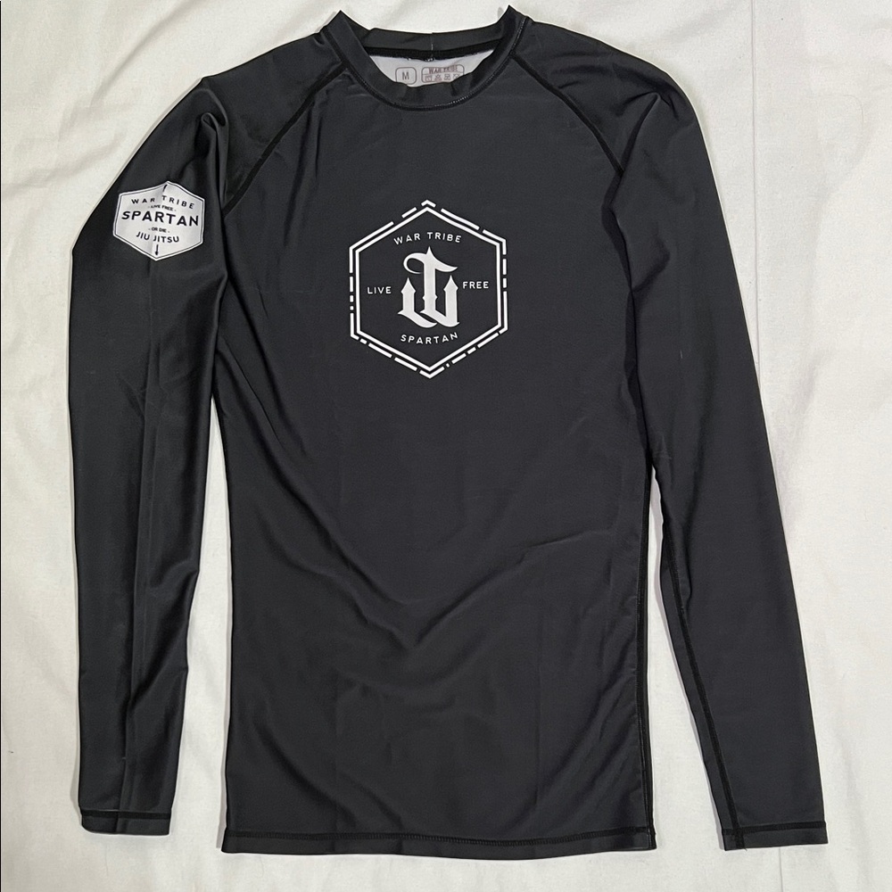 War Tribe Black Long-Sleeve Rash Guard